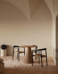 Mesa de comedor Liviana de madera maciza de teca para interior y exterior - Product Image 2