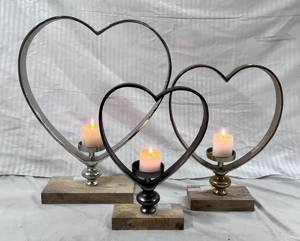 โคมไฟโลหะรูปหัวใจทำจากอลูมิเนียมสีดำควันสีทองของตกแต่งบ้านสำหรับเทศกาลคริสต์มาสงานแฮนด์เมดเชิงเทียนและขวดโหล - Product Image 1
