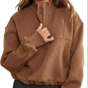 Sudaderas de manga larga con media cremallera para mujer, Jersey informal de gran tamaño, Tops, trajes de moda de otoño, ropa Y2k 2025 - Product Image 6