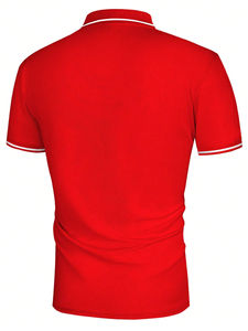 Polo en coton et polyester respirant avec logo brodé personnalisé pour hommes OEM T-shirts de sport décontractés pour hommes - Product Image 2