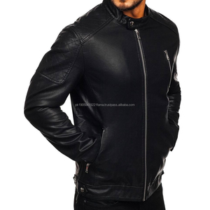 2025 venta al por mayor elegante chaqueta de cuero para hombre otoño con capucha cuello levantado logotipo frontal impermeable transpirable precios personalizables - Product Image 3