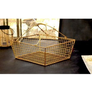 Cesta de almacenamiento de malla de alambre de metal del mercado indio Cesta de almacenamiento grande hecha a mano de color negro para el hogar y la Oficina - Product Image 3