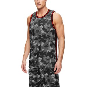 Nouveauté : Débardeur de basketball en maille camouflage pour homme, sans manches, col rond, anti-transpiration, vêtements de sport toutes saisons - Product Image 4