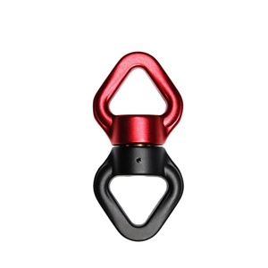 Point d'ancrage pivotant en aluminium avec anneau en D, rotation à 360 degrés, rouge et noir, double anneau, équipement de protection contre les chutes - Product Image 1