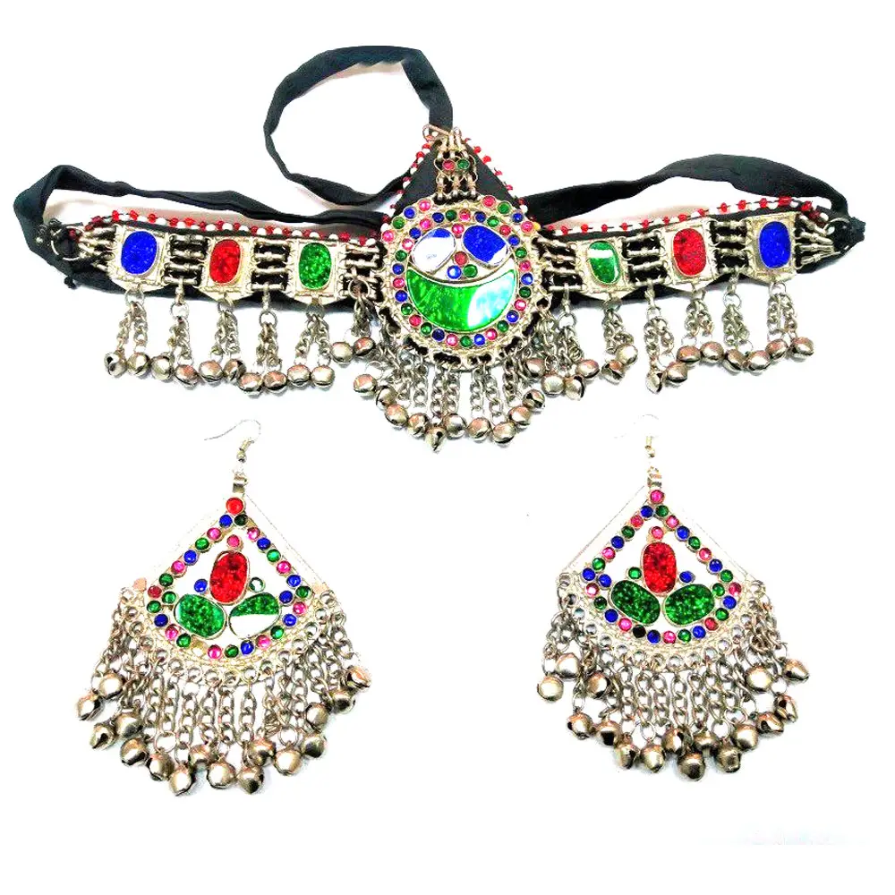 Conjunto de joias de casamento de luxo para mulheres, conjuntos de joias afegãs de design elegante, colar e brincos, venda imperdível