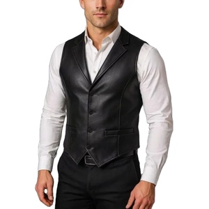 Chaleco de cuero PU transpirable de alta calidad con cuello en V para hombre chaqueta sin mangas Retro Casual de talla grande otoño ropa de trabajo abrigo de tendencia - Product Image 3