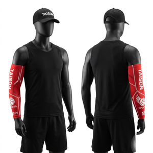 Manchon de bras de volley-ball personnalisé sublimé, 220 GSM, polyester et élasthanne, orange, marine, blanc, coupe compressive - Product Image 5