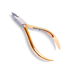 อุปกรณ์กำจัดหนังกำพร้าสเตนเลสสตีลสีทองครึ่งใบพร้อมใบมีดปลายแหลมกล่องตัดหนังกำพร้าคีมตัดเล็บ - Product Image 2