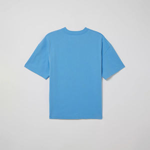 Ropa de calle de algodón 100% de gran tamaño para hombre, Camiseta holgada de verano, camisetas con estampado de gráficos lisos con logotipo personalizado - Product Image 4