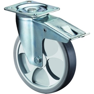 80 mm Plastic Swivel Casters for Furniture 104 X 80 mm Total <b>Lock</b> Load Capacity 100 kg BS Casters - Product Image 1