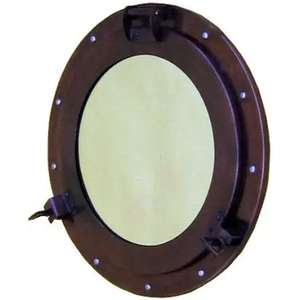 Espejo de ojo de buey de metal náutico para baño, espejo de ojo de buey marino, espejo enmarcado reflectante con orificio de puerto de metal desgastado de Indian - Product Image 6