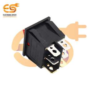 Interruptor Basculante de Plástico de 6 Pines, Doble SPST, Color Rojo, 9563GO 16A 250V, con Indicador, ELECTRONIC SPICES CN - Product Image 5