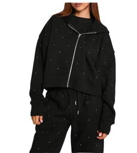 Conjunto unisex de sudadera con capucha y pantalones deportivos con gráfico de ángel desgastado, estilo urbano informal con decoración artística de diamantes de imitación vintage - Product Image 3