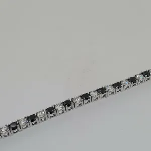 Bracelets et bracelets de tennis élégants pour femmes D couleur coupe ronde Moissanite plaqué or accessoires délicats pour femmes - Product Image 2