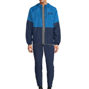 Logo personnalisé imprimé hommes coupe-vent sport costumes deux pièces coupe-vent veste et pantalon de survêtement survêtements en nylon ensemble coupe-vent - Product Image 1