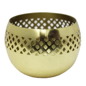 Bougie votive en métal de vente chaude pour la décoration de table de maison et d'hôtel Pot de bougie chauffe-plat rond fini antique - Product Image 3