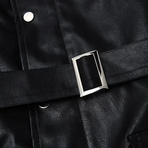 Veste en cuir PU noir pour femmes Automne Hiver Fausse Fourrure Velours Manteau épais Chaud en cuir Veste de moto Oversize Overcoat - Product Image 3