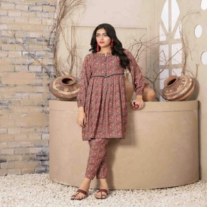 Tawakkal Brand Winter Collection Breathable 2-Piece Pakistani <b>Linen</b> Suits Casual Style Lace Button Woven Digital Print Jeans - Product Image 4