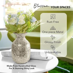 Décoration d'intérieur Vase à fleurs en métal Fait à la main Vase créatif pour mariage Noël Hôtel Bureau & Décoration de la maison - Product Image 6