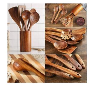 Fabriqué en Inde, respectueux de l'environnement, passe au lave-vaisselle, revêtement en résine, 11 pouces, serveurs à salade modernes, cuisine à domicile - Product Image 4