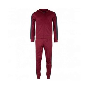 Nuevo Chándal con Capucha Color Granate para Hombre, Sudadera con Cierre Completo y Bolsillos Laterales, Ropa Deportiva Informal, Mezcla de Poliéster y Algodón, Estilo Invernal - Product Image 3