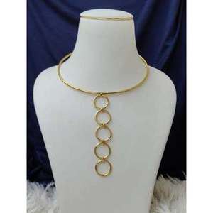 Collar de Cadena con Eslabones Geométricos de Latón Chapado en Oro, Estilo Minimalista, Unisex, para Uso Diario y Fiestas, Personalizable - Product Image 2