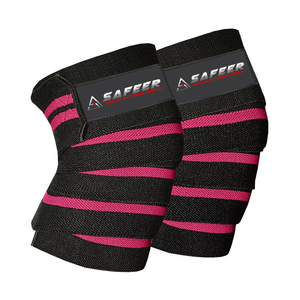 Good Quality Custom Design Weightlifting Heavy Duty Knee <b>Wraps</b> Wholesale Heavy Duty Fitness Weightlifting Knee <b>Wraps</b> - Product Image 1