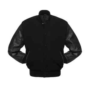 Veste en molleton de style universitaire pour homme, dernière tendance 2025, avec fermeture éclair, rembourrage en coton, respirante, en cuir de vache véritable - Product Image 1