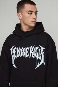 เสื้อฮู้ดทรงแบ็กกี้ไหล่ผ้าฝ้ายขนาดใหญ่สำหรับผู้ชายเสื้อโอเวอร์ไซส์ดีไซน์ด้านหน้าสำหรับผู้ชาย - Product Image 6