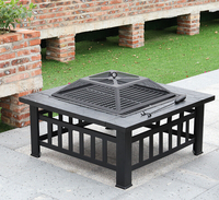 Brasero carré en métal pour extérieur, table de brasero à bois, grils de camping, barbecue portable, fournitures de jardin FP004