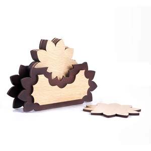 Sous-verre décoratif en bois naturel fait à la main, style bohème, écologique, de haute qualité pour les amateurs de café, à bas prix - Product Image 5