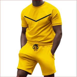 Wholesale Custom <b>Men's</b> Tracksuit <b>Shorts</b> & T-Shirt Gym Sports Summer Organic Cotton <b>Fleece</b> Quick Dry Twin Set - Product Image 1