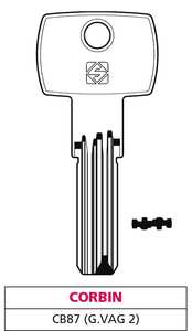 Llave Punzonada de Latón Cb87 (g. Vag 2) Corbin - Product Image 1