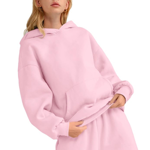 Venta caliente mujeres sudaderas con capucha de gran tamaño Streetwear estilo Hip Hop tela polar a prueba de viento ropa de invierno estilo pulóver - Product Image 4