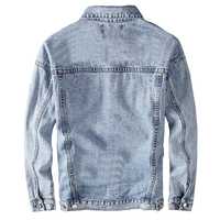 Veste en jean pour homme de style premium, décontractée, slim, manches longues, hiver, multi-poches, mode, extérieur, classique, 100% coton
