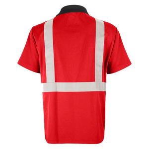 Algodón de alta visibilidad para hombres para Polo, ropa de trabajo de seguridad reflectante de manga corta con patrón sólido, suministro de fábrica al por mayor - Product Image 4