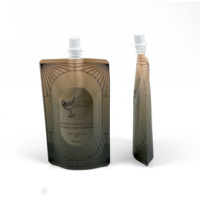 Pochettes souples personnalisées en PE pour jus et boissons 200ml 250ml, sachets de lait à presser, emballage plastique jetable avec bec verseur