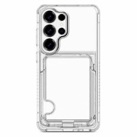Étui transparent avec béquille pour Samsung Galaxy S26 Ultra S26 Plus, fente pour cartes, pare-chocs antichoc en TPU et acrylique, transparent