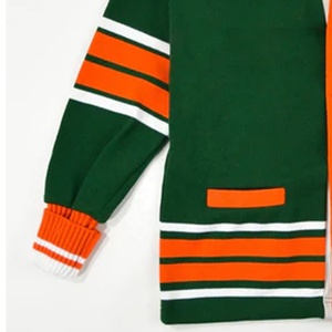 Greek Wear Green & Orange Winter Ajouter des patchs en chenille brodés personnalisés Sororités & Fraternité Chandails tricotés - Product Image 3