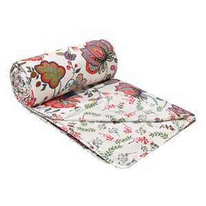 BLOCS d'Inde été polycoton Dohar/couverture rose fleur coton terne couettes et couettes en duvet - Product Image 1