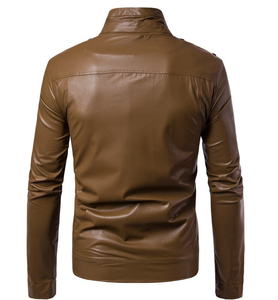 Chaqueta de Cuero para Hombre, Última Moda 2023, Diseño Casual Simple y Popular de Otoño, con Patrón de Camuflaje - Product Image 6