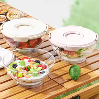Bol à salade portable, boîte à lunch étanche, organisateur de fruits et légumes, récipient de stockage alimentaire, bol à salade transparent