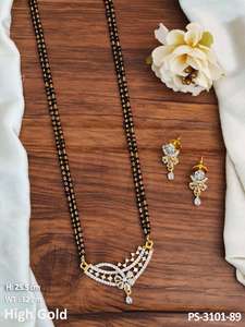 Hermosa Joyería de diamantes americanos alto oro polaco boda diseñador desgaste accesorios mujeres estilo elegante Mangalstra conjuntos de joyería - Product Image 3