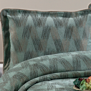 ชุดเครื่องนอนกูซิด แคปริซ คลาสสิค 4 ชิ้น สีเทอร์ควอยซ์ ผ้าเชนิลล์ 100% ทอลายเส้นย้อมสี ซักได้ ป้องกันไรฝุ่น ขนาดคิงไซส์ - Product Image 2