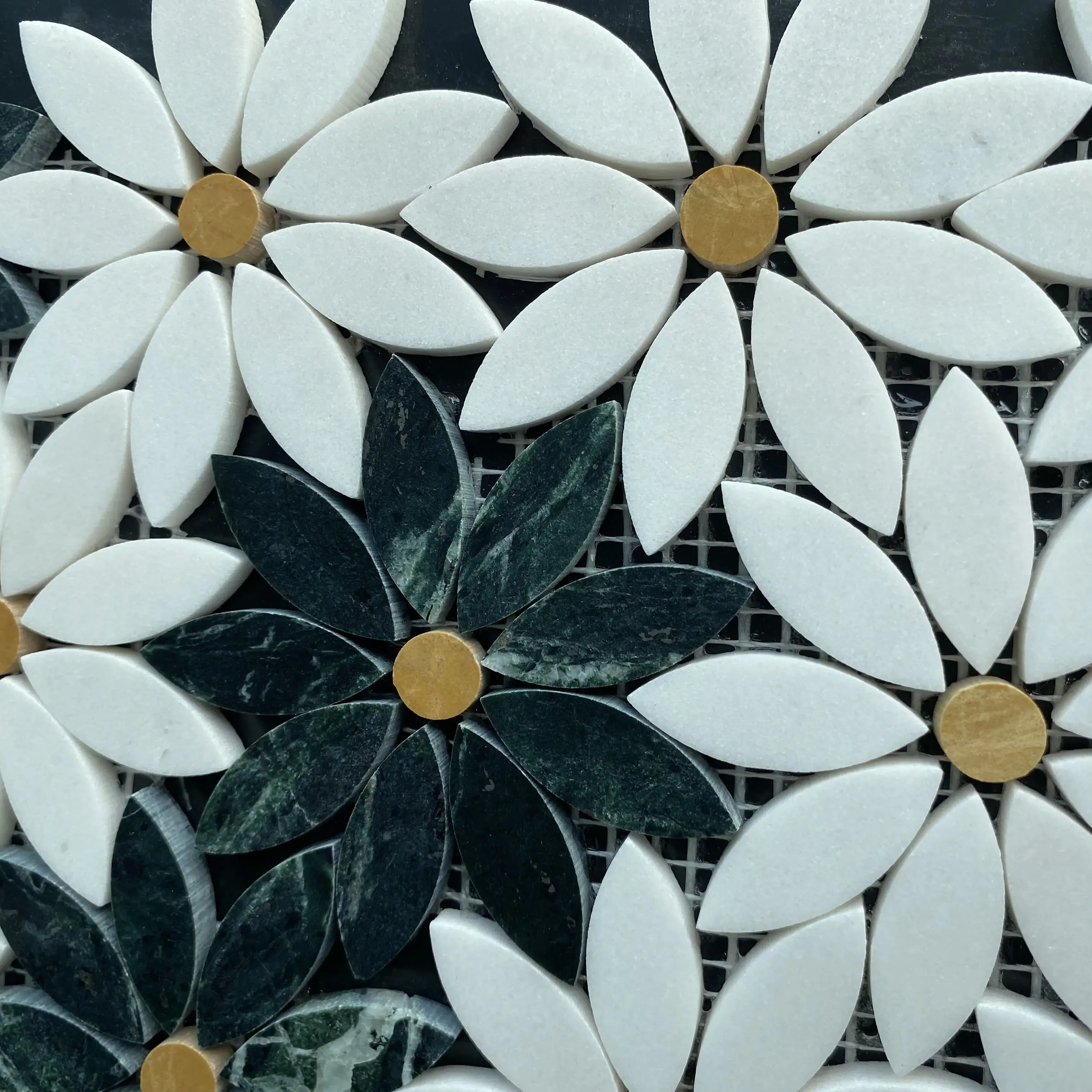 Parcos-Mosaik hochwertige natürliche Mosaik Marmor-Honieben-Sechseck-Marmor-Stein-Mosaikfliese für Wand und Boden