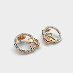 Pendientes de Diamantes Redondos Cultivados en Laboratorio, Oro Amarillo de 14K, Estilo Lindo para Mujer, Joyería de Boda Certificada, Venta al por Mayor - Product Image 4