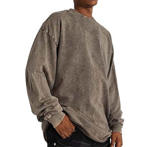 Sweat-shirts à col rond délavés à l'acide, poids lourd, 100% coton, sur mesure, sweat-shirt d'hiver pour homme, anti-rétrécissement, coupe ample, Pakistan - Product Image 2