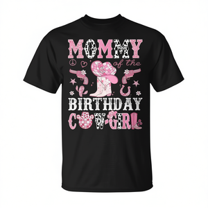 Camiseta rosa estilo western de Mommy Of The Birthday Cow Girl - Product Image 2