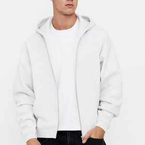 Sweat à capuche zippé surdimensionné Logo personnalisé Unisexe Sweats à capuche épais et lourds en coton de haute qualité pour hommes - Product Image 4