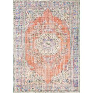 Alfombra de Lana Anudada a Mano de Gran Tamaño, Diseño de Medallón Rojo y Naranja, para Sala de Estar, Pasillo Rectangular, Modelo Pae-2686 - Product Image 1